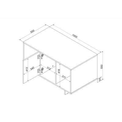 4. Stolik kawowy/ława ALMA 100x55xh55 kaszmir