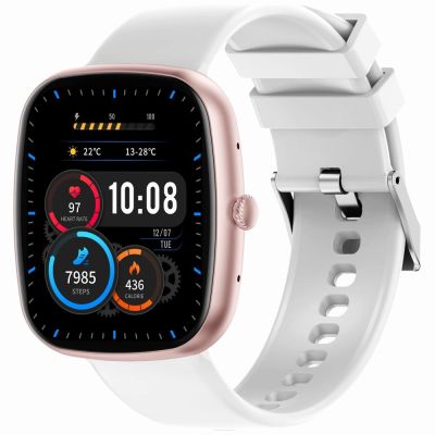 5. Smartwatch Damski GRAVITY GT18-2 Różowy Pasek Silikonowy + Biały Pasek