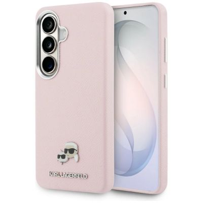 Etui Karl Lagerfeld Saffiano KC Metal Logo MagSafe na Samsung Galaxy S26+ - różowe