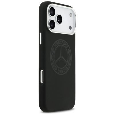4. Etui Mercedes Silicone Vintage Logo MagSafe na iPhone 17 Pro Max - czarne