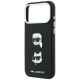 6. Etui Karl Lagerfeld Saffiano with Karl & Choupette Heads Pins & Logo na iPhone 18 Pro Max / 17 Pro Max - czarne