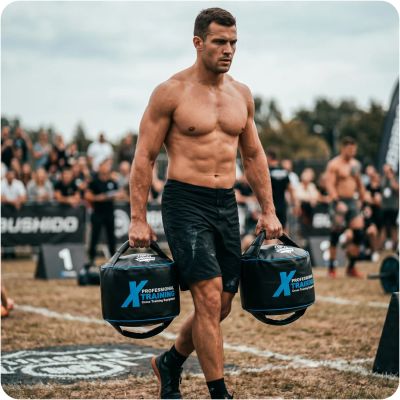 17. XBag – Sprzęt do treningu funkcjonalnego z regulowanym obciążeniem (1–40 kg)