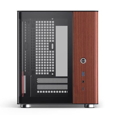 14. Obudowa PC Jonsbo TK-0, Mini-Tower, Mini-ITX, Tempered Glass, Holz - schwarz