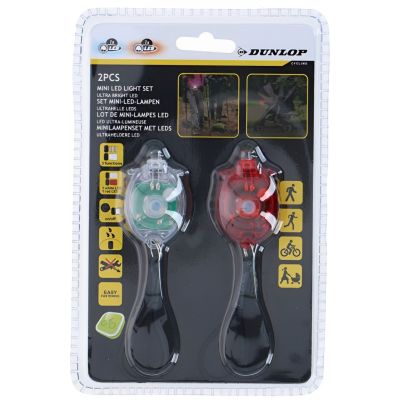 10. Zestaw lampek rowerowych Dunlop led tył+przód 2053141