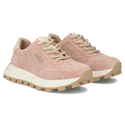 5. Skórzane półbuty sneakersy na platformie różowe Filippo DP7498