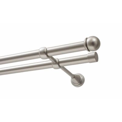 KARNISZ PODWÓJNY FI 19 MM CHROM SATYNA 400 CM GAŁKA MAX  KOWALSKI