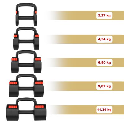 8. HL05 3w1 HANTLA REGULOWANA Z FUNKCJĄ PODPÓRKI DO POMPEK I KETTLEBELLA HMS