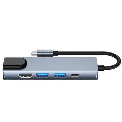 7. HUB Tech-Protect V3 5w1 USB-C - USB-A 3.0 / USB-A 2.0 / USB-C / HDMI / RJ45 - szary
