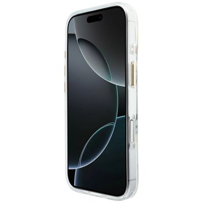 5. Etui Guess IML Script Metal MagSafe na iPhone 17 - przezroczyste