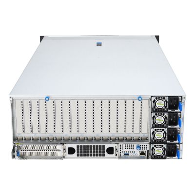14. Platforma Asus Rack (4U) ESC8000A-E13X AMD EPYC 9005 (8xNVMe, 2xM.2, 2x10Gbe, 8xQSFP, IPMI, R3200W)