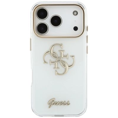 3. Etui Guess IML 4G Script Metal na iPhone 17 Pro Max / 18 Pro Max - białe