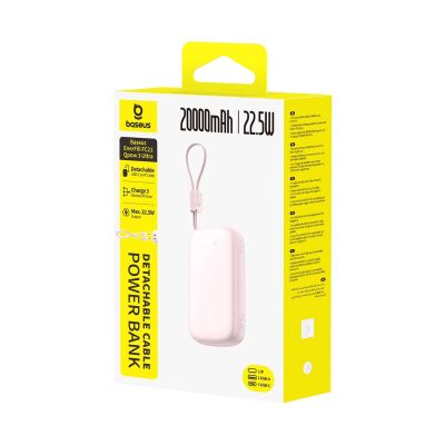 4. Powerbank Baseus EnerFill FC21 Qpow 3 Ultra 20000mAh 22.5W z wyświetlaczem z dołączonym kablem - różowy