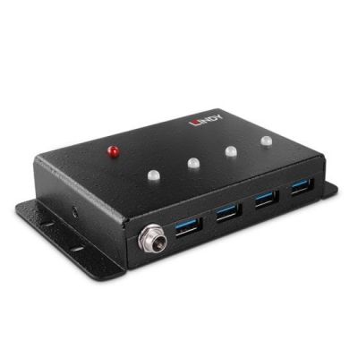 Lindy 43374 huby i koncentratory USB 3.2 Gen 1 (3.1 Gen 1) Type-B 5000 Mbit/s Czarny