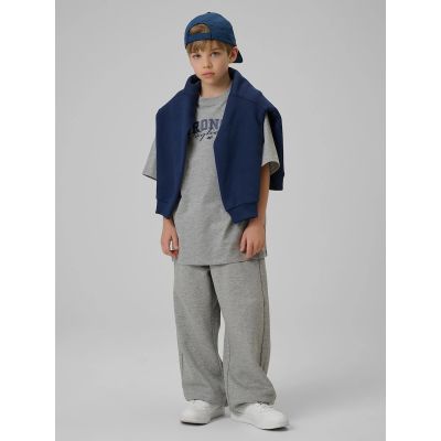 6. T-shirt loose z nadrukiem chłopięcy 4F 4FJRSS26TTSHM3465-27M