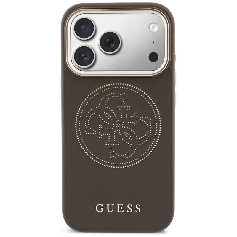 3. Etui Guess Perforated 4G MagSafe na iPhone 17 Pro Max - brązowe