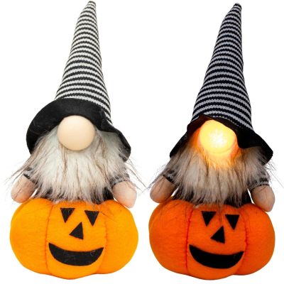 2. FIGURKA DEKORACYJNA NA DYNI 35CM LED HALLOWEEN  POMARAŃCZOWY
