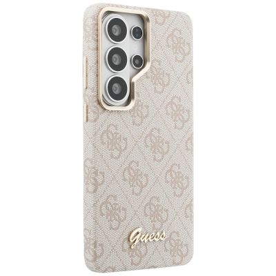 4. Etui Guess 4G Script MagSafe na Samsung Galaxy S26 Ultra - różowe