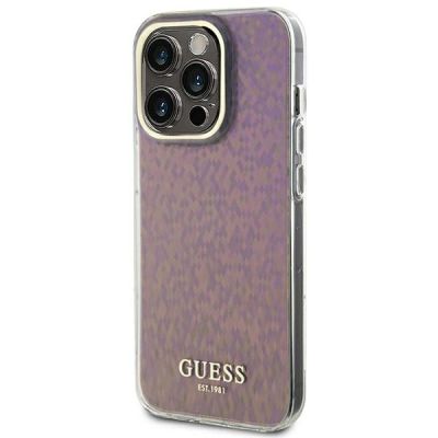 2. Etui Guess IML Faceted Mirror Disco Iridescent do iPhone 15 Pro - różowe