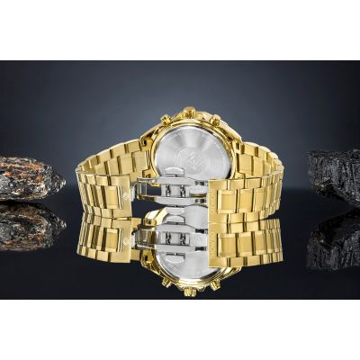 6. Zegarek Męski Giewont Chronograph Sapphire Złoto Niebieski GW7290-B6