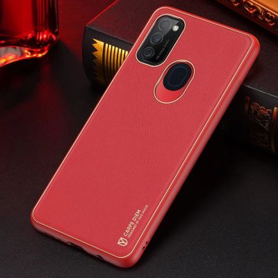 14. Dux Ducis Yolo eleganckie etui pokrowiec ze skóry ekologicznej Samsung Galaxy M30s czerwony
