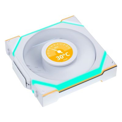 2. Wentylator Lian Li LULI-100 UNI FAN SL LCD, ARGB, PWM, 3x, 120 mm, Bezprzewodowe sterowanie za pomocą kontrolera 2.4GHz, biały