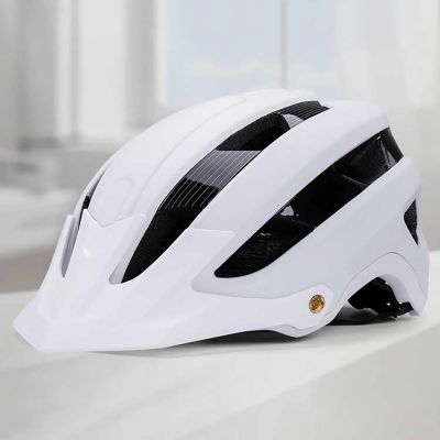 4. Kask rowerowy MTB Wozinsky z odpinanym daszkiem lekki L - czarno-biały
