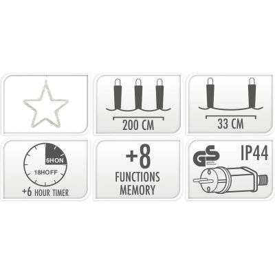 10. LAMPKI CHOINKOWE KURTYNA ŚWIETLNA 200x200 CM 415LED GWIAZDKI MULTIKOLOR