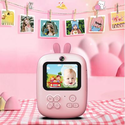12. Mini drukarka termiczna dla dzieci z aparatem fotograficznym i kamerą - różowa