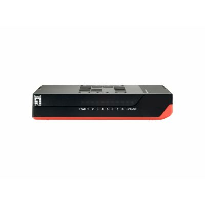 6. LevelOne GSW-0807 przełącznik sieciowy Nie zarządzany Gigabit Ethernet (10/100/1000) Czarny, Czerwony