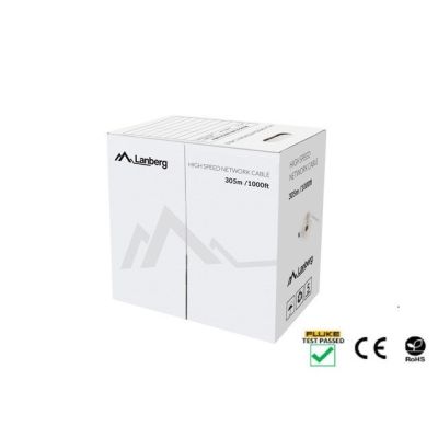 4. Kabel sieciowy Lanberg LCU5-12CU-0305-S (UTP; 305m; kat. 5e; kolor szary)