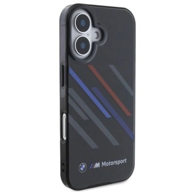 4. Etui BMW Motosport IML Random Stripes na iPhone 16 Plus - czarne