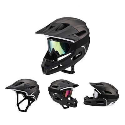 9. Kask rowerowy fullface Wozinsky z odpinanym daszkiem lekki 57-62 cm - czarny