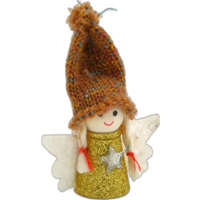 6. ZAWIESZKA ANIOŁEK ŚWIĄTECZNY ZŁOTY 7CM