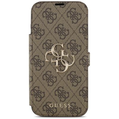 3. Etui Guess Book 4G Metal Logo na iPhone 17 Pro Max - brązowe