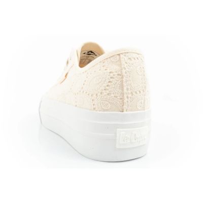 14. Lee Cooper buty sportowe damskie trampki koronkowe beżowe platforma