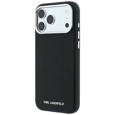 2. Etui Karl Lagerfeld Grained Elongated Logo MagSafe na iPhone 17 Pro Max / 18 Pro Max - czarne
