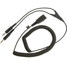 Jabra Kabel QD auf 2x3,5 mm Klinke, spiral, 0,5-2m