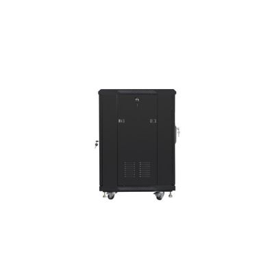 8. Szafa rack Lanberg FF01-6615-12B (15U; 19''; 848mm / 600mm / 600 mm; stojąca; Szklane; 800 kg; kolor czarny)