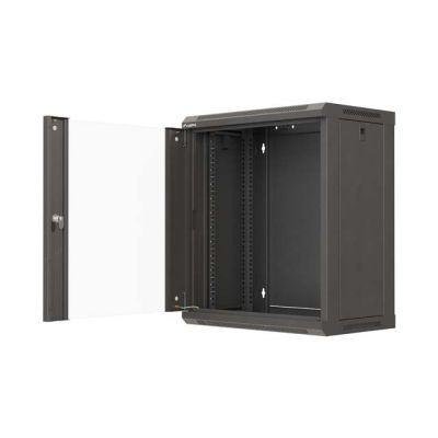 2. LANBERG SZAFA INSTALACYJNA RACK WISZĄCA 19" 12U 540X350 CZARNA DRZWI PRZESZKLONE (FLAT PACK)