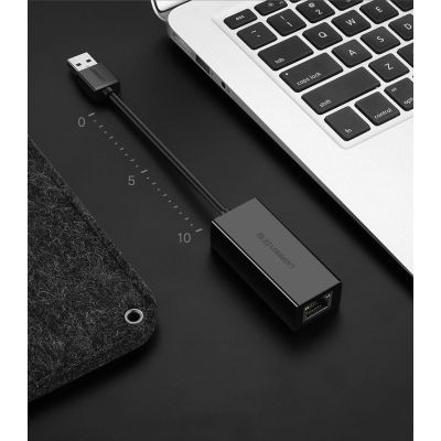 8. Ugreen zewnętrzna karta sieciowa RJ45 - USB 2.0 100 Mbps Ethernet czarny (CR110 20254)
