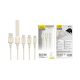 4. Kabel 3w1 Dudao L7SE USB-A - 2x USB-C / Lightning 66W 1.2m - beżowy