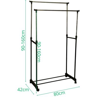 3. WIESZAK NA UBRANIA 80x42x90-160CM PODWÓJNY EXCELLENT HOUSEWARE