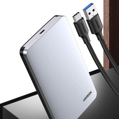 3. Kieszeń Ugreen CM300 70498 na dysk twardy 2,5'' SATA 3.0 6Gbps - szary + kabel USB-C - USB-A 0.5m