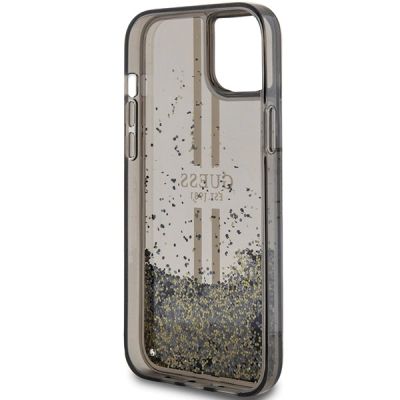 7. Etui Guess Liquid Glitter Gold Stripes na iPhone 15 Plus / 14 Plus - czarne