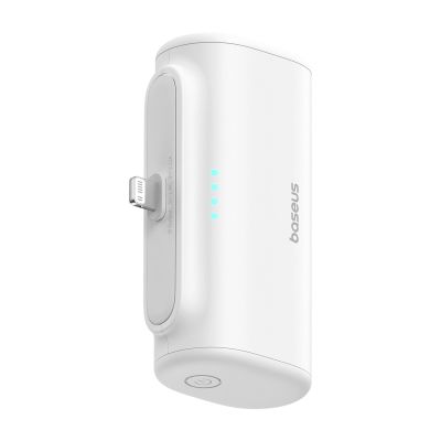 3. Powerbank Baseus Compact 5000mAh 20W ze złączem Lightning i gniazdem USB-C - biały