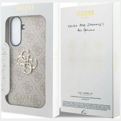8. Etui Guess Leather 4G Metal Logo na Samsung Galaxy A57 5G - różowe