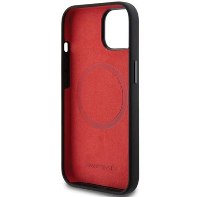 7. Etui AMG Silicone Large Rhombuses Pattern MagSafe na iPhone 15 Plus / 14 Plus - czarne