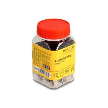 DeLOCK Wtyczka modułowa RJ45 z odgiętką, Cat.6A, Cat.7 i nasadki przeciwzagięciowe, zestaw 25 sztuk