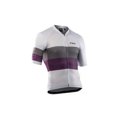 Koszulka rowerowa NORTHWAVE Blade Air Jersey Short Sleeve jasny szary/fioletowy
