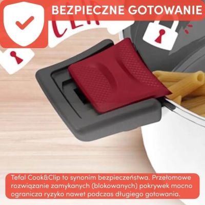 11. Zestaw garnków TEFAL Cook & Clip 10 elem. G723SA74